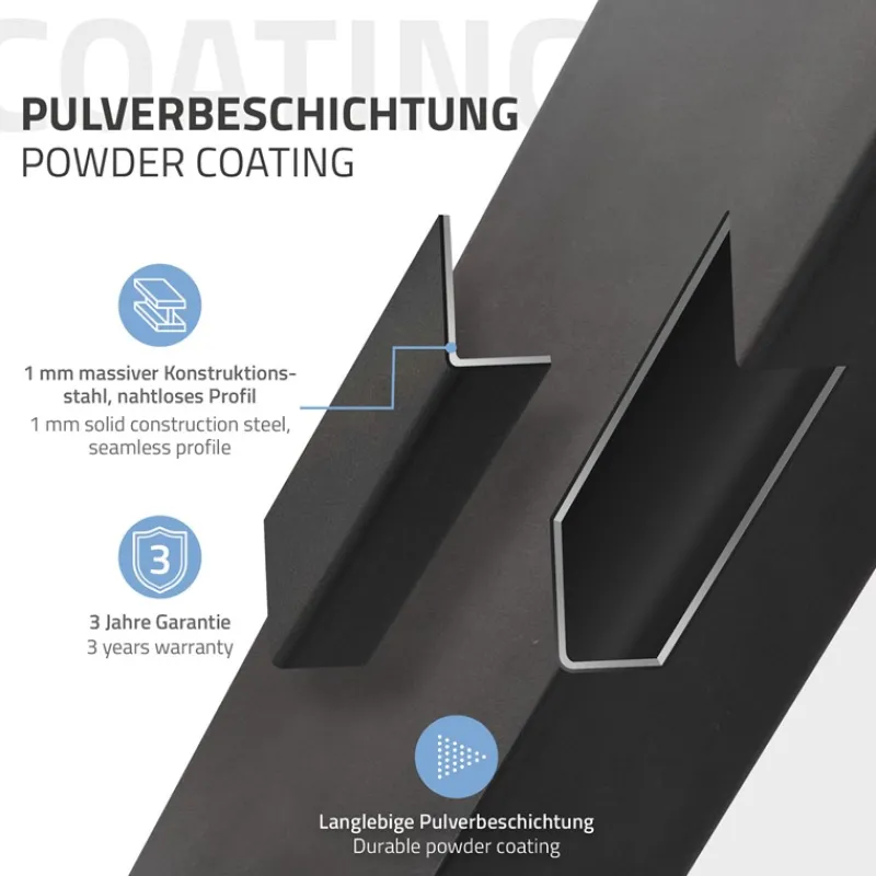 2er Set Tischbeine Bankkufen Loft 44x42 cm Industrial Profil 8x2cm Stahl U-Form ML-Design-ECD Germany Clearance