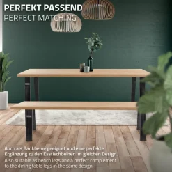 2er Set Tischbeine Bankkufen Loft 44x42 cm Industrial Profil 8x2cm Stahl U-Form ML-Design-ECD Germany Clearance