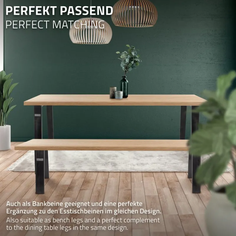 2er Set Tischbeine Bankkufen Loft 44x42 cm Industrial Profil 8x2cm Stahl U-Form ML-Design-ECD Germany Clearance