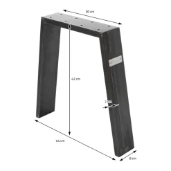 2er Set Tischbeine Bankkufen Loft 44x42 cm Industrial Profil 8x2cm Stahl U-Form ML-Design-ECD Germany Clearance