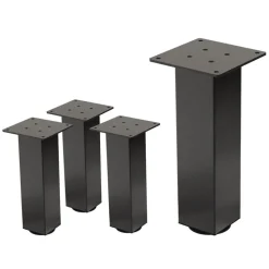 4er Set Tischbeine I-Design 30 cm Dunkelgrau Optik Industrial Stahl pulverbeschichtet eckig Profil 8x8 cm Höhenverstellbare Möbelfüße 1-4 cm ML-Design-ECD Germany Discount