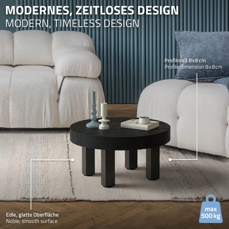 4er Set Tischbeine I-Design 30 cm Dunkelgrau Optik Industrial Stahl pulverbeschichtet eckig Profil 8x8 cm Höhenverstellbare Möbelfüße 1-4 cm ML-Design-ECD Germany Discount