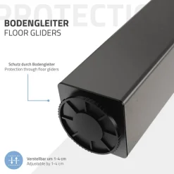 4er Set Tischbeine I-Design 30 cm Dunkelgrau Optik Industrial Stahl pulverbeschichtet eckig Profil 8x8 cm Höhenverstellbare Möbelfüße 1-4 cm ML-Design-ECD Germany Discount