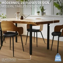 4er Set Tischbeine I-Design 72 cm Schwarz glänzend aus pulverbeschichtetem Stahl eckig Profil 4x4 cm Höhenverstellbare Möbelfüße 1-4cm-ECD Germany Sale