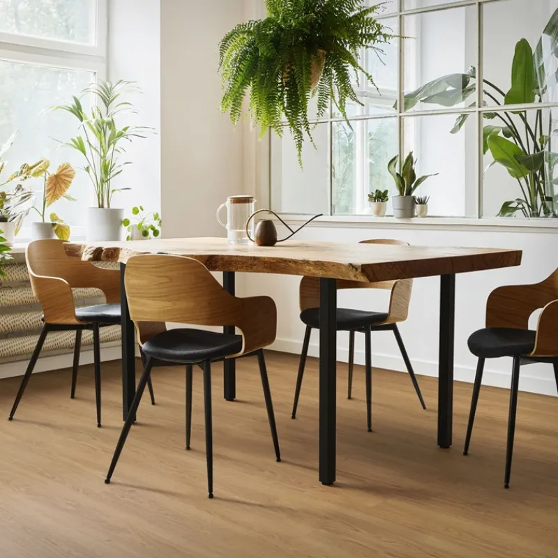 4er Set Tischbeine I-Design 72 cm Schwarz glänzend aus pulverbeschichtetem Stahl eckig Profil 4x4 cm Höhenverstellbare Möbelfüße 1-4cm-ECD Germany Sale