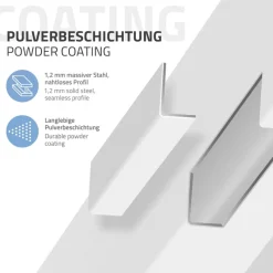 4er Set Tischbeine schräg 72 cm Weiß glänzend aus Stahl eckig Profil 8x8 cm I-Form 96° Neigung ML-Design-ECD Germany Hot