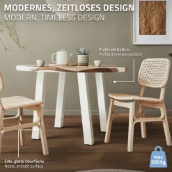 4er Set Tischbeine schräg 72 cm Weiß glänzend aus Stahl eckig Profil 8x8 cm I-Form 96° Neigung ML-Design-ECD Germany Hot