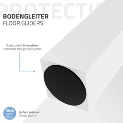 4er Set Tischbeine schräg 72 cm Weiß glänzend aus Stahl eckig Profil 8x8 cm I-Form 96° Neigung ML-Design-ECD Germany Hot