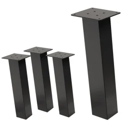 4er Set Tischbeine schräg H42 cm Dunkelgrau Optik Industrial Stahl Profil 8x8 cm I-Form 96° Neigung ML-Design-ECD Germany New