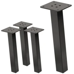 4er Set Tischbeine schräg H30 cm Industrial Optik Industrial aus pulverbeschichtetem Stahl Profil 4x4cm I-Form 96° Neigung ML-Design-ECD Germany Online