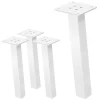 4er Set Tischbeine schräg H30 cm Weiß glänzend aus pulverbeschichtetem Stahl eckig Profil 4x4 cm I-Form 96° Neigung ML-Design-ECD Germany Clearance