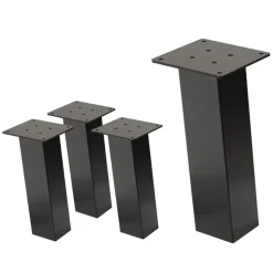 4er Set Tischbeine schräg H30 cm Dunkelgrau Optik Industrial Stahl Profil 8x8 cm I-Form 96° Neigung ML-Design-ECD Germany Outlet