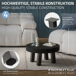 4er Set Tischbeine schräg H30 cm Dunkelgrau Optik Industrial Stahl Profil 8x8 cm I-Form 96° Neigung ML-Design-ECD Germany Outlet