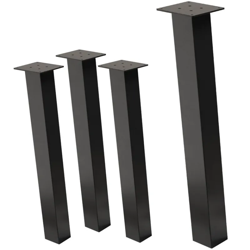 4er Set Tischbeine schräg H72 cm Dunkelgrau Optik Industrial Stahl Profil 8x8 cm I-Form 96° Neigung ML-Design-ECD Germany Online