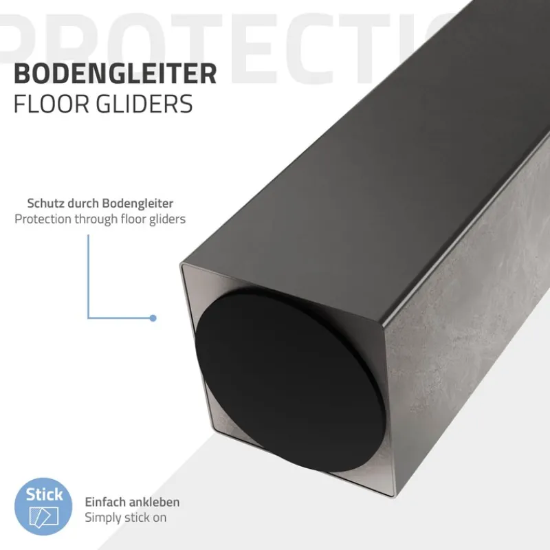 4er Set Tischbeine schräg H72 cm Dunkelgrau Optik Industrial Stahl Profil 8x8 cm I-Form 96° Neigung ML-Design-ECD Germany Online