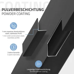 2er Set Tischgestell B60xH72 cm in T-Form Metall Schwarz ML-Design-ECD Germany New