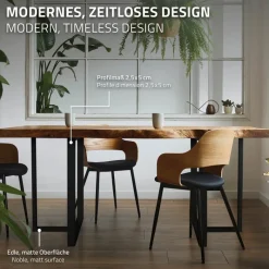 2er Set Tischgestell B60xH72 cm in T-Form Metall Schwarz ML-Design-ECD Germany New