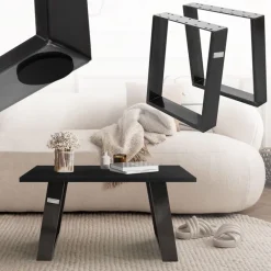 2er Set Tischkufen Bankkufen 80GRAD Neigung 40x43 cm Industrial 8x2 cm Stahl ML-Design-ECD Germany Sale