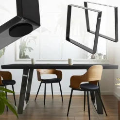 2er Set Tischkufen 80GRAD Neigung 75x72 cm Industrial Profil 8x2 cm Stahl ML-Design-ECD Germany Sale