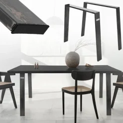 2er Set Tischkufen Loft 90x72 cm Profil 8x2 cm Stahl U-Form ML-Design-ECD Germany