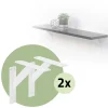 2er Set Wandkonsole Regalhalterung 2x 180 x 180 mm Weiß aus Aluminium ML-Design-ECD Germany Sale