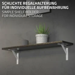 2er Set Wandkonsole Regalhalterung 2x 180 x 180 mm Weiß aus Aluminium ML-Design-ECD Germany Sale