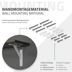 2er Set Wandkonsole Regalhalterung 2x 180 x 180 mm Weiß aus Aluminium ML-Design-ECD Germany Sale
