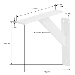 2er Set Wandkonsole Regalhalterung 2x 180 x 180 mm Weiß aus Aluminium ML-Design-ECD Germany Sale