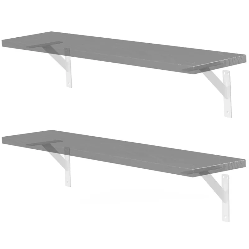 2er Set Wandkonsole Regalhalterung 2x 180 x 180 mm Weiß aus Aluminium ML-Design-ECD Germany Sale