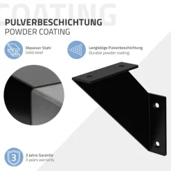 2er Set Wandkonsole Regalhalterung 2x 150 x 150 cm Schwarz aus Stahl ML-Design-ECD Germany Best