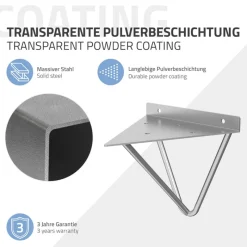 2er Set Wandkonsole Regalhalterung 2x 160 x 155 x 170 mm Grau aus Stahl ML-Design-ECD Germany Sale