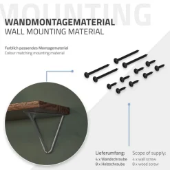 2er Set Wandkonsole Regalhalterung 2x 160 x 155 x 170 mm Grau aus Stahl ML-Design-ECD Germany Sale