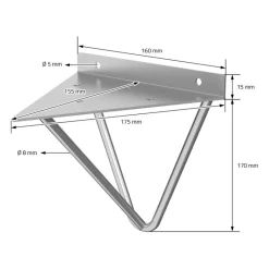 2er Set Wandkonsole Regalhalterung 2x 160 x 155 x 170 mm Grau aus Stahl ML-Design-ECD Germany Sale