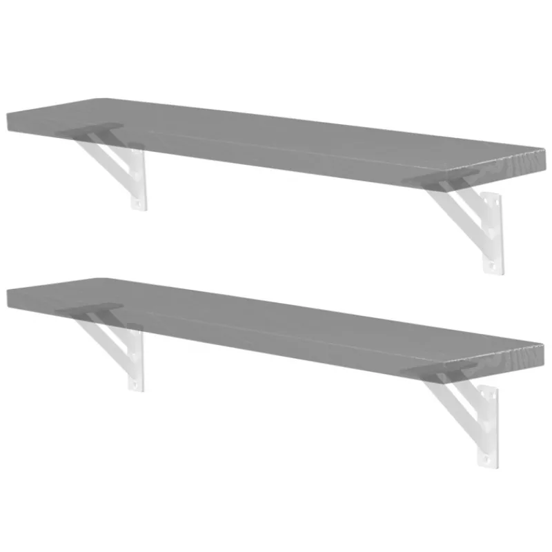 2er Set Wandkonsole Regalhalterung 2x 120 x 120 mm Weiß aus Aluminium ML-Design-ECD Germany