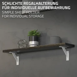 2er Set Wandkonsole Regalhalterung 2x 120 x 120 mm Weiß aus Aluminium ML-Design-ECD Germany Best