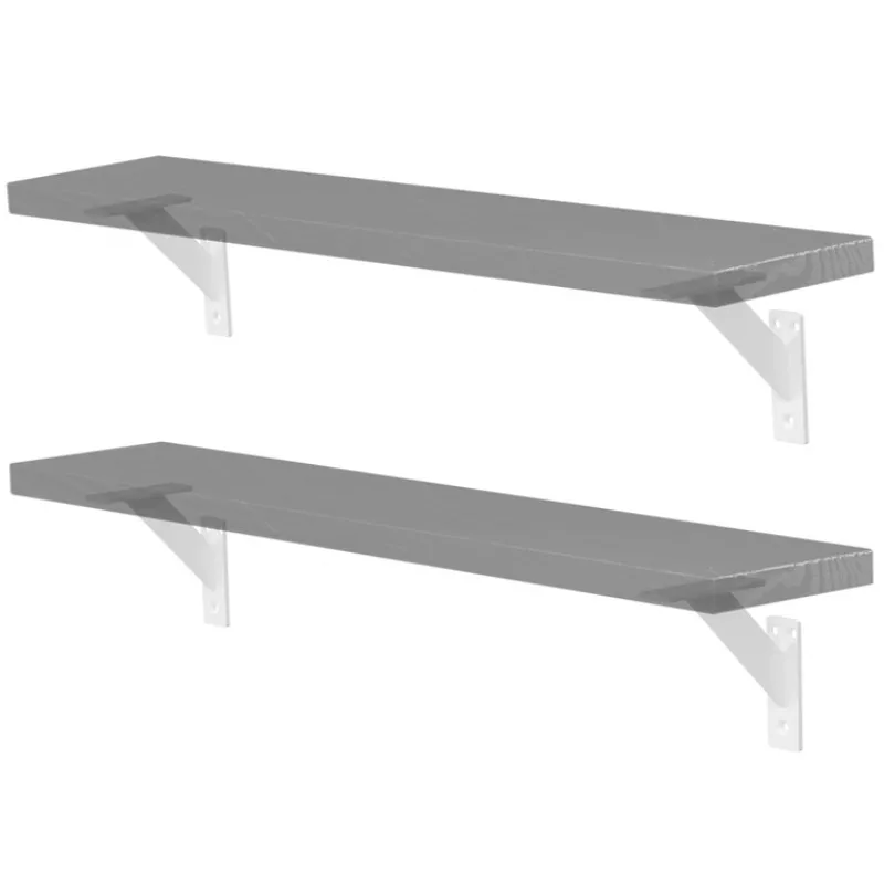 2er Set Wandkonsole Regalhalterung 2x 120 x 120 mm Weiß aus Aluminium ML-Design-ECD Germany Best