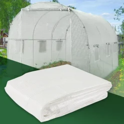 Ersatzfolie für Gewächshaus 300x200x200 cm Weiß aus PE-Gitterfolie-ECD Germany Sale