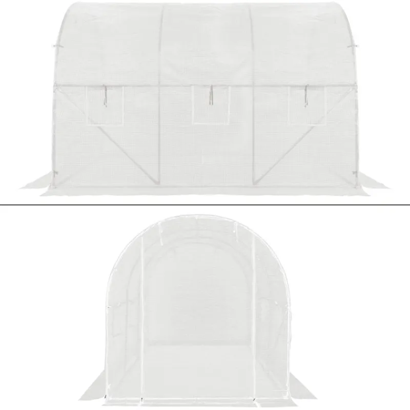 Ersatzfolie für Gewächshaus 300x200x200 cm Weiß aus PE-Gitterfolie-ECD Germany Sale