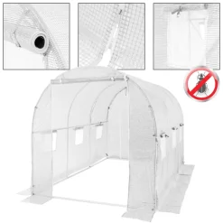 Ersatzfolie für Gewächshaus 300x200x200 cm Weiß aus PE-Gitterfolie-ECD Germany Sale