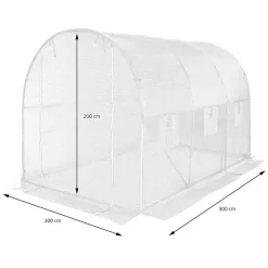 Ersatzfolie für Gewächshaus 300x200x200 cm Weiß aus PE-Gitterfolie-ECD Germany Sale