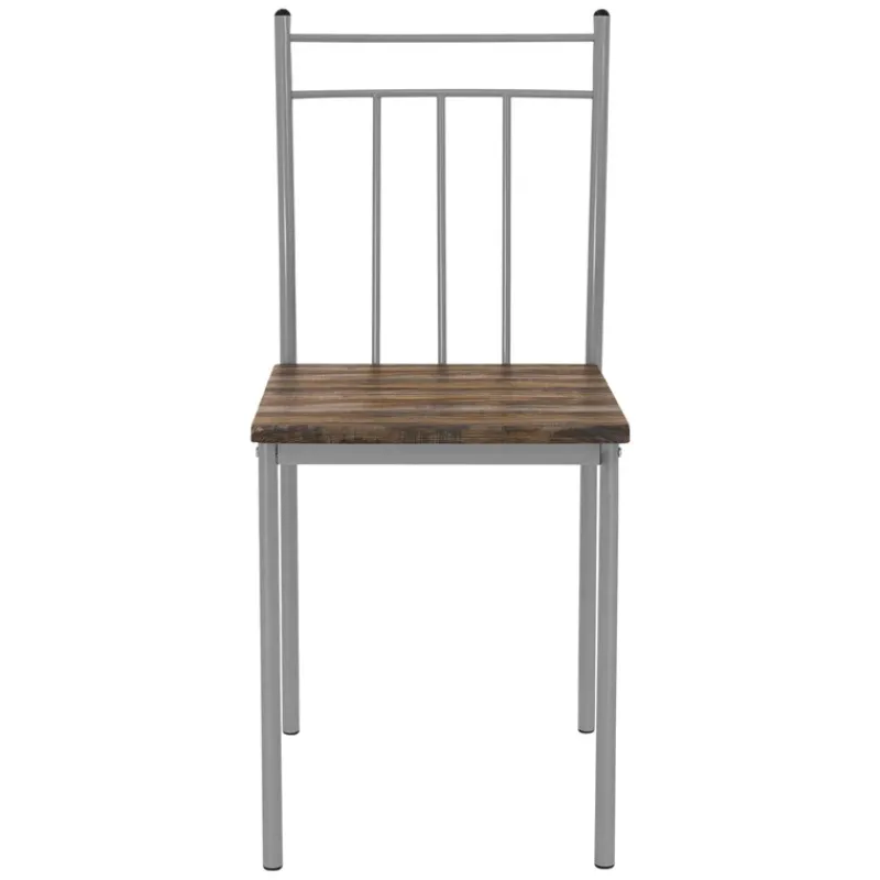 Essgruppe für 4 Personen 5-teilig mit Esstisch und 4 Stühlen Braun aus Holz ML-Design-ECD Germany New