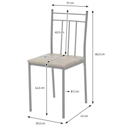 Essgruppe für 4 Personen 5-teilig mit Esstisch und 4 Stühlen Eiche hell aus Holz ML-Design-ECD Germany Online