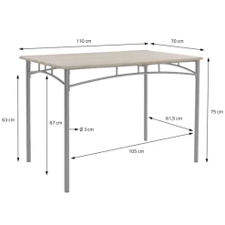 Essgruppe für 4 Personen 5-teilig mit Esstisch und 4 Stühlen Eiche hell aus Holz ML-Design-ECD Germany Online