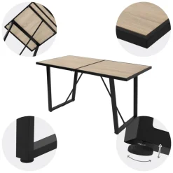 Esstisch 140x70 cm mit schwarzem Gestell für 4-6 Personen ML-Design-ECD Germany Outlet