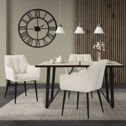 Esstisch 140x70 cm mit schwarzem Gestell für 4-6 Personen ML-Design-ECD Germany Outlet