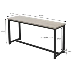 Esszimmergruppe mit 2 Bänken 3-Teilig mit Esstisch Sonoma-Eiche Stahlgestell ML-Design-ECD Germany Online