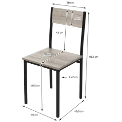 Esszimmergruppe mit Bank 4-Teilig mit Esstisch und Stühlen Sonoma Eiche Stahlgestell ML-Design-ECD Germany Clearance