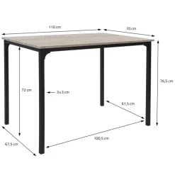 Esszimmergruppe mit Bank 4-Teilig mit Esstisch und Stühlen Sonoma Eiche Stahlgestell ML-Design-ECD Germany Clearance