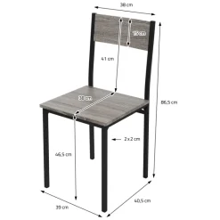 Esszimmergruppe mit Bank 4-Teilig mit Esstisch und Stühlen Eiche Grau Stahlgestell ML-Design-ECD Germany Sale
