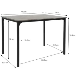 Esszimmergruppe mit Bank 4-Teilig mit Esstisch und Stühlen Eiche Grau Stahlgestell ML-Design-ECD Germany Sale